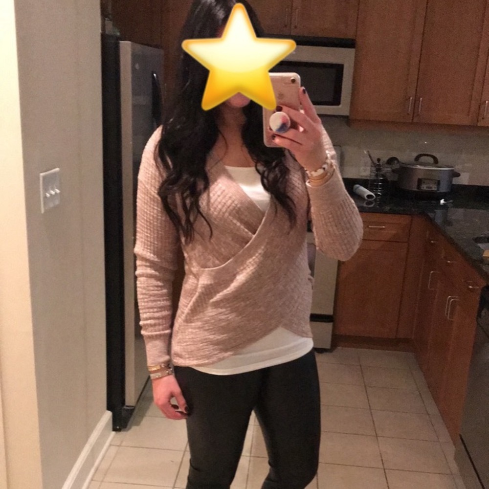 Express pink wrap sweater